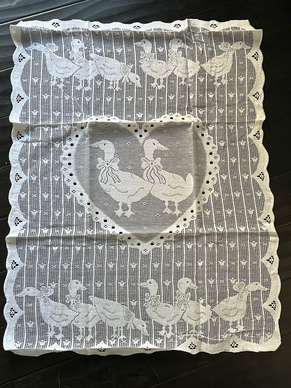 Vintage Lace Country Duck or Goose Lace Piece in Original Packaging- 27”x36”